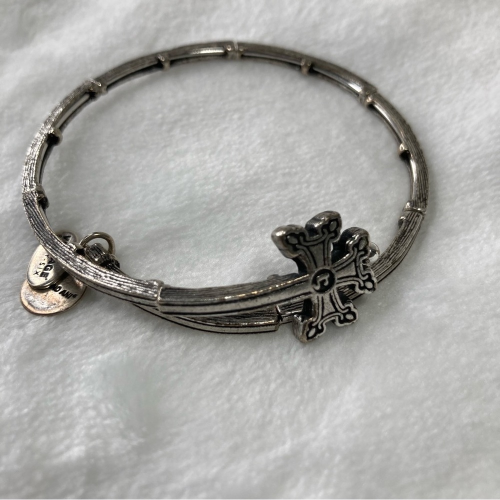 Alex and Ani Rafaelian Silver Cross Wrap Energy Bracelet / Bangle
